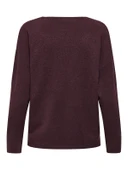 ONLY V Yaka Örme Bayan Kazak 15224360 thumbnail 7