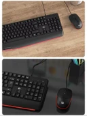 Fude 8500P İngilizce USB Kablolu Q Klavye Mouse Seti Siyah (Kutu Hasarlı) thumbnail 2