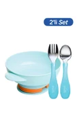Wee Baby Süper Vakumlu Tabak ve Çelik Kaşık Çatal Seti Erkek thumbnail 1