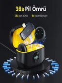 Lightinin Type-C Uyumlu 320mAh Dijital Ekranlı 2.4G Kablosuz Çift Yaka Mikrofonu Pro++ thumbnail 6