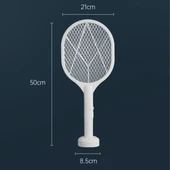 Şarjlı Sinek Öldürücü Masaüstü Standlı,Mor Işık Sinek Kovucu Raket 5w (5314) thumbnail 5