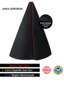 Peugeot 307 Siyah Deri özel yeni Tasarım Kırmızı Şerit Vites Körüğü thumbnail 2