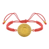 Gekas Kuyumculuk 22 Ayar Yeni Yarım Altın Pembe Renkli İpli Bileklik thumbnail 3