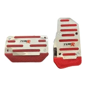 Universal Otomatik Metal Pedal Seti 2 Parça Krom Kırmızı thumbnail 1