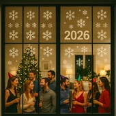 yılbaşı kartaneleri beyaz ,yılbaşı stickerları,kartanesi sticker 100 adet thumbnail 1