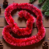 YILBAŞI BOYUN SİMİ KIRMIZI 2 METRE YILBAŞI BOYUN SİMİ YUMUŞAK GARLAND YILBAŞI SÜSLEMELERİ thumbnail 1