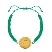Gekas Kuyumculuk 22 Ayar Yeni Yarım Altın Yeşil Renkli İpli Bileklik thumbnail 2