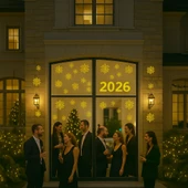 yılbaşı kartaneleri sarı  ,yılbaşı stickerları,kartanesi sticker  60 adet thumbnail 1