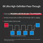 UNITEK USB4 THUNDERBOLT KABLO 0.8MT(C14100BK-0.8M) thumbnail 5