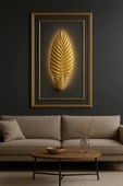 ASZEN Gold Dekoratif Kabartma LED Duvar Apliği 48x22 cm 9 wolt pilli thumbnail 2