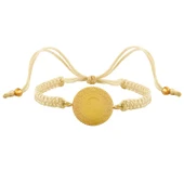 Gekas Kuyumculuk 22 Ayar Yeni Yarım Altın Krem Renkli İpli Bileklik thumbnail 3