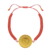 Gekas Kuyumculuk 22 Ayar Yeni Tam Altın Pembe Renkli İpli Bileklik thumbnail 2