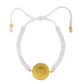 Gekas Kuyumculuk 22 Ayar Yeni Tam Altın Beyaz Renkli İpli Bileklik thumbnail 2