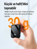 Lightining Type-C 3.5mm Uyumlu Dijital Ekranlı 2.4G Kablosuz Çift Yaka Mikrofonu Pro++ thumbnail 2