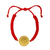 Gekas Kuyumculuk 22 Ayar Yeni Tam Altın Kırmızı Renkli İpli Bileklik thumbnail 2