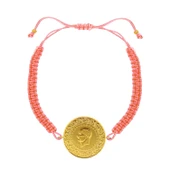 Gekas Kuyumculuk 22 Ayar Yeni Tam Altın Açık Pembe Renkli İpli Bileklik thumbnail 2