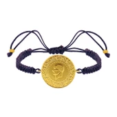 Gekas Kuyumculuk 22 Ayar Yeni Tam Altın Mor Renkli İpli Bileklik thumbnail 3