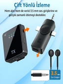 Lightining Type-C 3.5mm Uyumlu Dijital Ekranlı 2.4G Kablosuz Çift Yaka Mikrofonu Pro++ thumbnail 5