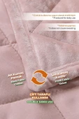 Evlen Home CollectionKapitone Kadife Yatak Örtüsü Seti Çift Kişilik Supersoft 2 Parça Yumuşak Elyaf Dolgulu Çeyizlik Pudra thumbnail 2