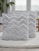 İskandinav Stil Peluş Yumuşak Dokulu Dekoratif Kırlent Kılıfı 2’li Set 43x43 cm thumbnail 6