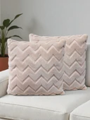 İskandinav Stil Peluş Yumuşak Dokulu Dekoratif Kırlent Kılıfı 2’li Set 43x43 cm thumbnail 5
