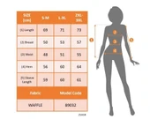 MDB Kadın Uzun Kollu Yuvarlak Yaka Arkadan Düğmeli Waffle Bluz thumbnail 6