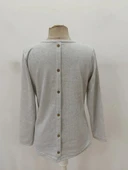 MDB Kadın Uzun Kollu Yuvarlak Yaka Arkadan Düğmeli Waffle Bluz thumbnail 5