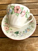 İngiliz Porseleni Myott Meakin' 1 Adet Vintage Çiçek Desenli Spring Fields Türk Kahvesi Fincanı thumbnail 2