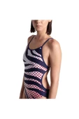 Arena Multi Stripes Swimsuitalylace Back Kadın Yüzücü Mayosu 007158710 thumbnail 3