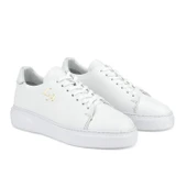 Kalın Ortopedik Tabanlı %100 Deri Sneaker Spor Ayakkabı - Beyaz thumbnail 1