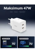 Spigen 47W USB-C 2 Port Mini Hızlı Şarj Aleti Samsung PPS 2.0 / GaN Destekli Akım Korumalı Type-C ACH08707 thumbnail 4