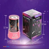 Sepetegelsin Yeni Moda Renkli Yıldızlar Led Gece Işığı Pembe thumbnail 6