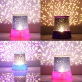 Sepetegelsin Yeni Moda Renkli Yıldızlar Led Gece Işığı Pembe thumbnail 4