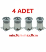 LUDIA Metal Ayarlanabilir 4 Adet Mobilya Ayağı Metal Tablalı 6cm thumbnail 1
