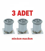 LUDIA Metal Ayarlanabilir 3 Adet Mobilya Ayağı Metal Tablalı 6cm thumbnail 1
