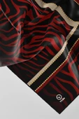 Twill Zebra Desenli Siyah - Bordo Renkli 90x90 Eşarp (İpek İçermez) Dikim Şekli : El Dikişi thumbnail 2