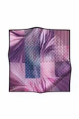 Twill Geometrik Desenli Mor Renkli 90x90 Eşarp (İpek İçermez) Kenar Dikiş Şekli El Dikişli thumbnail 2