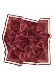 Twill Geometrik Desenli Mürdüm Renkli 90x90 Eşarp (İpek İçermez) Kenar Dikiş Şekli El Dikişli thumbnail 2