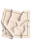 Twill Kenar Motifi Zincir Desenli Düz Krem Renkli 90x90 Dikim Şekli : El Dikişi Eşarp (İpek İçermez) thumbnail 1