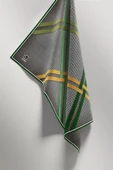 Twill Çizgili Pötikareli Çizgili Desenli Zümrüt Yeşili - Haki Yeşili Renkli 90x90 Eşarp (İpek İçermez) thumbnail 5