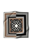 Twill Çizgili Sonsuzluk Düğümü Desenli Bej Renkli 90x90 Eşarp (İpek İçermez) thumbnail 2