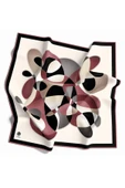 Twill Geometrik Desenli Pudra Renkli 90x90 Eşarp (İpek İçermez) Kenar Dikiş Şekli El Dikişli thumbnail 1
