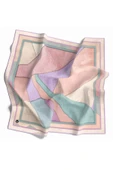 Twill Geometrik Desenli Lila Renkli 90x90 Eşarp (İpek İçermez) Kenar Dikiş Şekli El Dikişli thumbnail 1