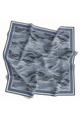 Twill Soyut Çizgi Desenli İndigo Renkli 90x90 Eşarp (İpek İçermez) Kenar Dikiş Şekli El Dikişli thumbnail 1