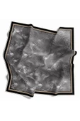 Twill Batik Desenli Siyah Renkli 90x90 Eşarp (İpek İçermez) Kenar Dikiş Şekli El Dikişli thumbnail 1