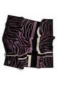 Twill Zebra Desenli Siyah - Lila Renkli 90x90 Eşarp (İpek İçermez) Dikim Şekli : El Dikişi thumbnail 1