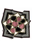 Twill Osmanlı Çini Desenli Pudra Renkli 90x90 Eşarp (İpek İçermez)Kenar Dikiş Şekli El Dikişli thumbnail 2