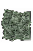 Twill Soyut Çizgi Desenli Mint Yeşili Renkli 90x90 Eşarp (İpek İçermez) Kenar Dikiş Şekli El Dikişli thumbnail 1