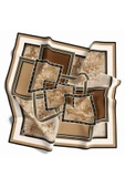 Twill Geometrik Desenli Hardal Renkli 90x90 Eşarp (İpek İçermez) Kenar Dikiş Şekli El Dikişli thumbnail 2