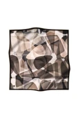 Twill Geometrik Batik Desenli Gri Renkli 90x90 Eşarp (İpek İçermez) Kenar Dikiş Şekli El Dikişli thumbnail 2